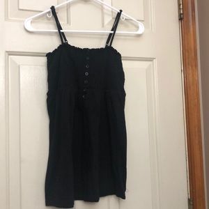 Black Tank Top With Ribbed Top